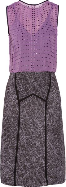 Bottega Veneta Swarovski Crystal-embellished Silkchiffon and Sateen Dress - Lyst