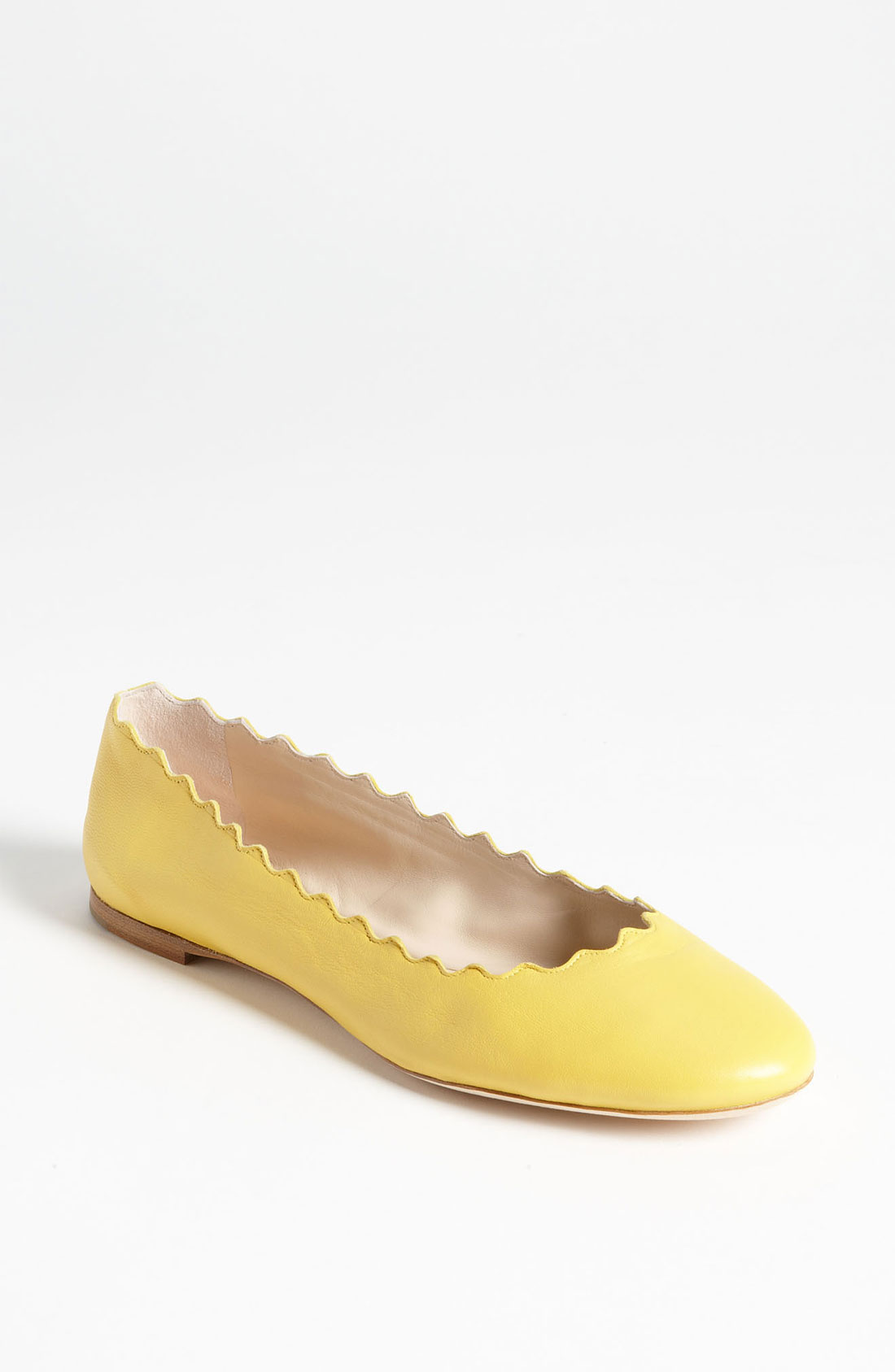ballet flats with scalloped edges