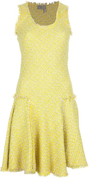 Lanvin Tweed Sleeveless Dress - Lyst
