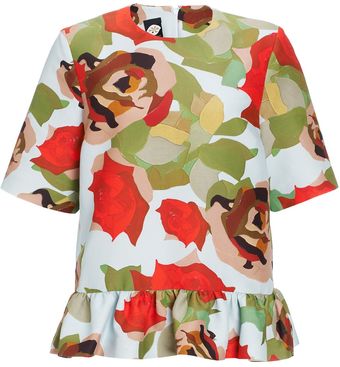 Mother Of Pearl  Rent Print Peplum Top - Lyst