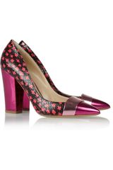 Nicholas Kirkwood Printed Elaphe and Mirrored Leather Pumps