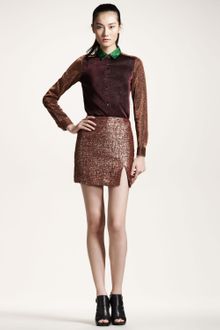 Opening Ceremony Slit Metallic Skirt - Lyst