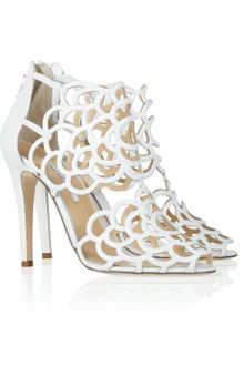 Oscar de la Renta Gladia Cutout Leather Sandals - Lyst