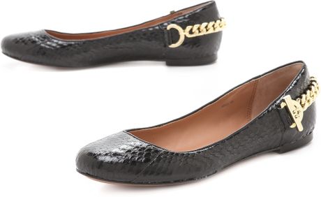 black snakeskin ballet flats