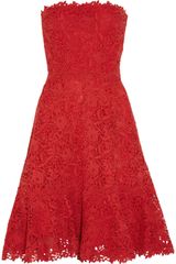 Valentino Strapless Cotton Macramé Lace Dress