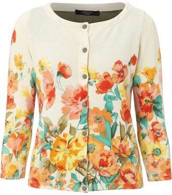 Weekend By Maxmara Guelfi Floral Print Cardigan - Lyst