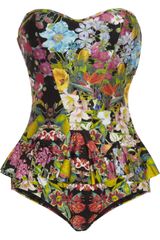 Zimmermann Flourishing Floralprint Bandeau Swimsuit