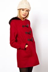 ASOS Collection Duffle Coat with Fur Trim Hood