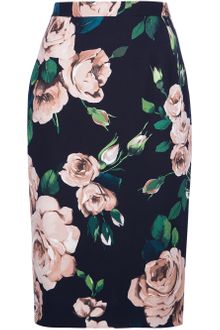 Dolce & Gabbana Rose Print Pencil Skirt - Lyst
