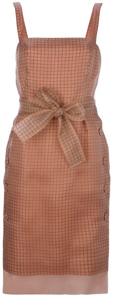 Fendi Silk Organza Check Dress - Lyst