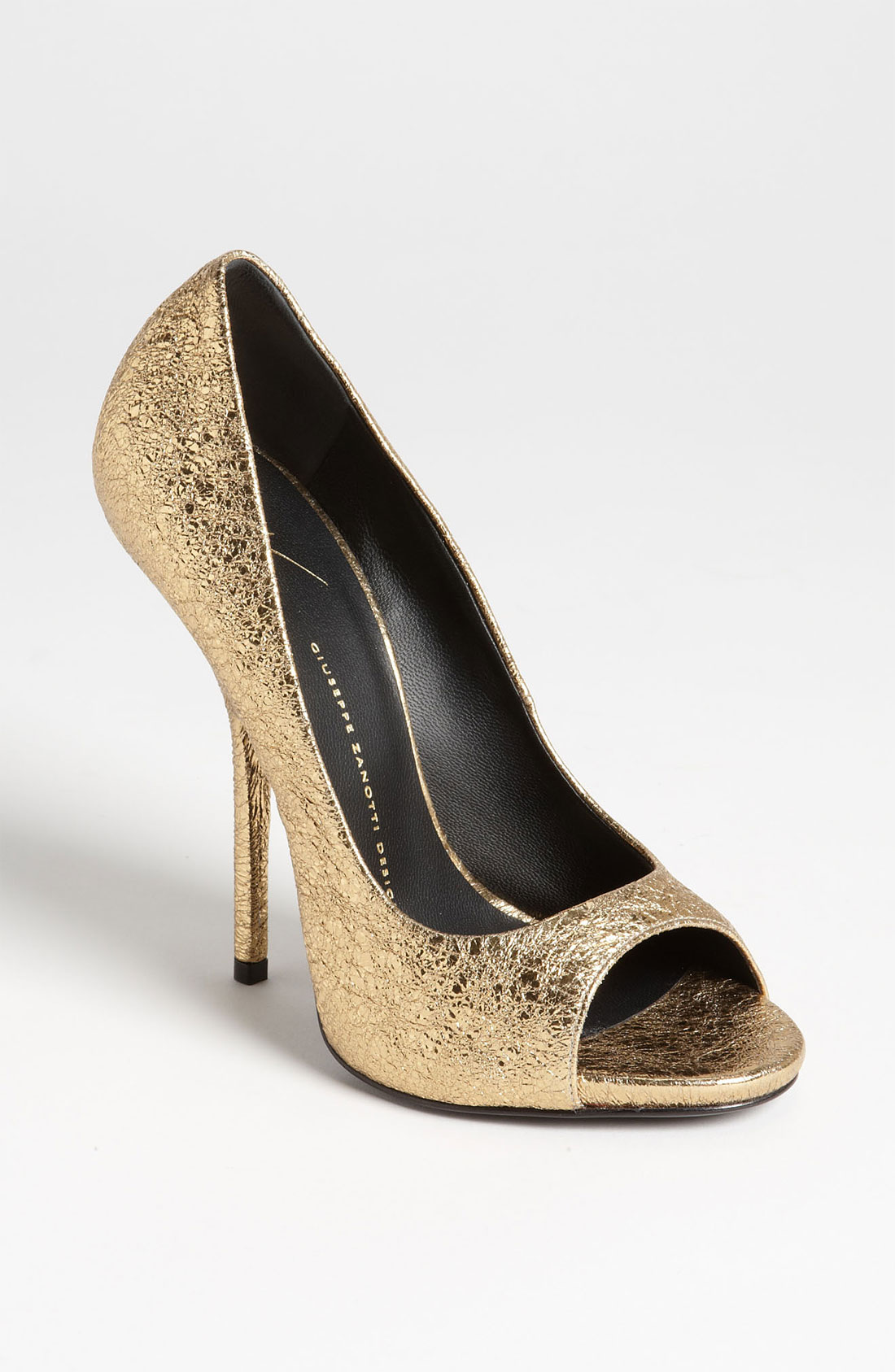 gold peep toe