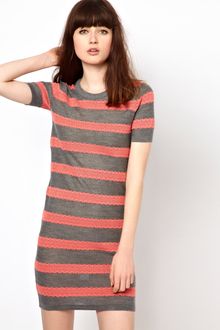Markus Lupfer Lace Stripe Knitted Dress - Lyst
