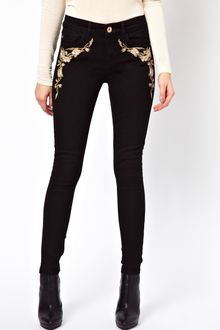 Oasis Embroidered Skinny Jeans - Lyst