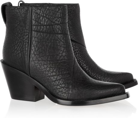 texturedleather donna ankle boots acne lyst studios