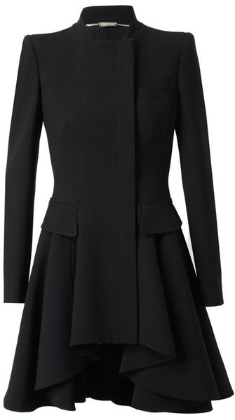 Alexander McQueen Techno Crepe Coat - Lyst
