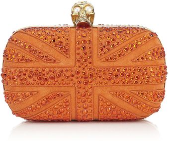 Alexander McQueen Crystal Britannia Skull Box Clutch - Lyst