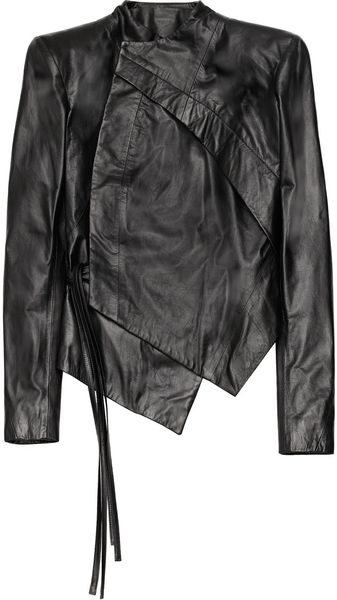 Aminaka Wilmont Asymmetric Leather Biker Jacket - Lyst