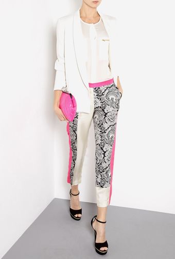 By Malene Birger Folippa Silk Paisley Colour Block Trousers - Lyst