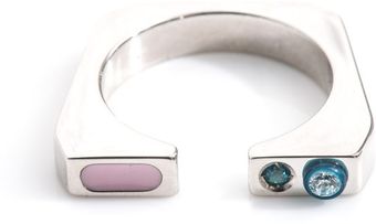 Delfina Delettrez Peridot and Silver Infinity Ring - Lyst