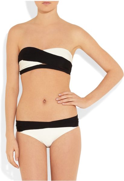 Hervé Léger Bandage Bandeau Bikini in White black Lyst