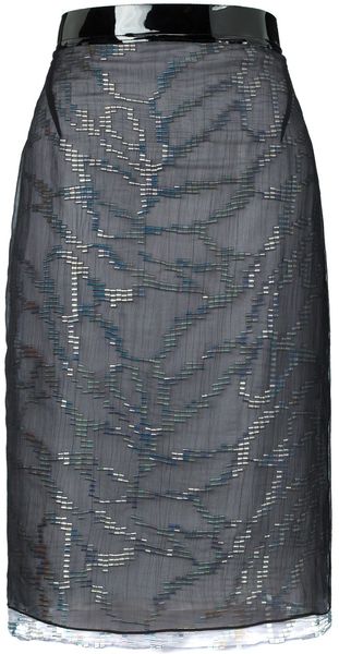 Marios Schwab Holographic Lavender Chiffon Pencil Skirt - Lyst