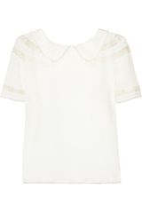 Rochas Lacetrimmed Silk Top