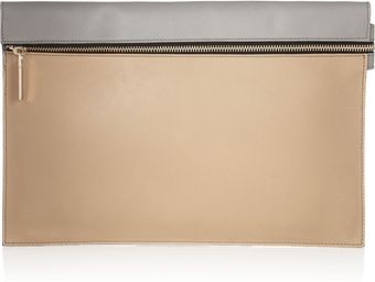 Victoria Beckham Twotone Leather Clutch - Lyst