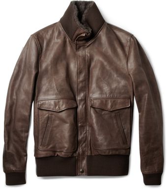 Dolce & Gabbana Shearlingcollar Leather Bomber Jacket - Lyst