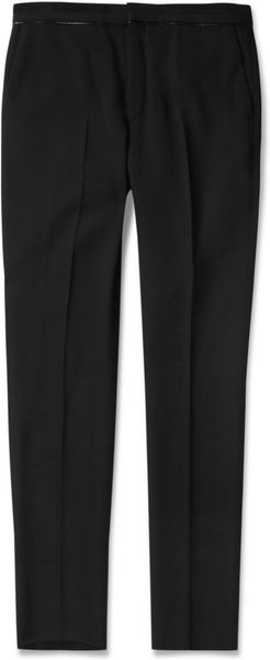 Givenchy Slimfit Leathertrimmed Wool Trousers - Lyst