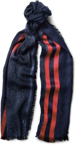 Gucci Striped Silkblend Scarf - Lyst