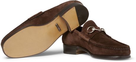 gucci loafers brown suede