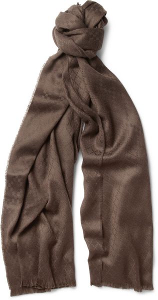 Gucci Jacquard Wool and Cashmereblend Scarf - Lyst