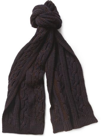 Paul Smith Cable knit Wool Scarf - Lyst