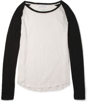 Sandro Long Sleeved Slub Cotton Jersey Baseball T-Shirt - Lyst