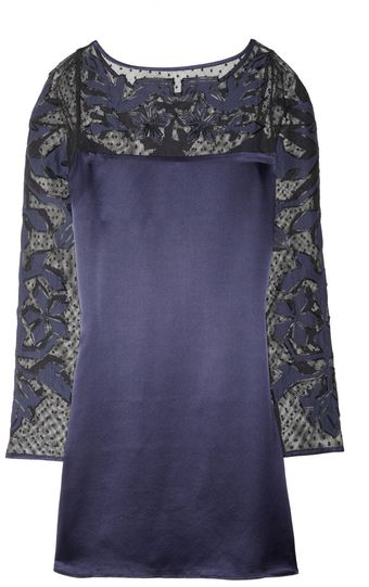 Alice By Temperley Floria Appliquéd Cottonmesh and Silksatin Dress - Lyst