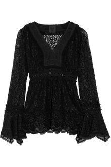 Anna Sui Ruffled Stretchlace Top - Lyst