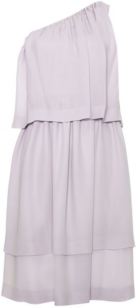 Chloé One Shoulder Tiered Silk Dress - Lyst