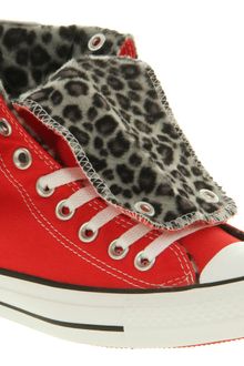 Converse X High Red Snow Leopard Faux Fur - Lyst