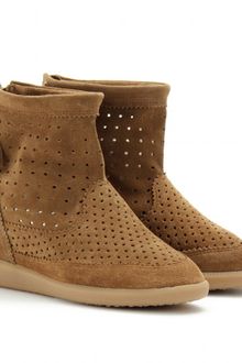 Isabel Marant Basley Suede Wedge Boots - Lyst