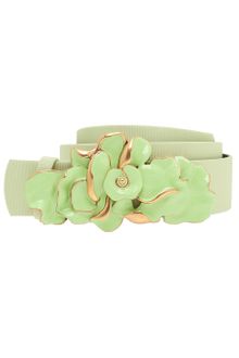 Oscar de la Renta Enamel Flower Buckle Belt - Lyst