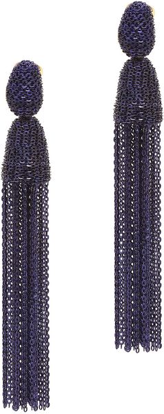 Oscar de la Renta Long Chain Tassel Earrings - Lyst