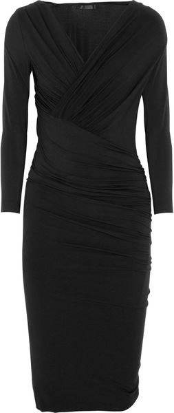 Donna Karan New York Ruched Stretchjersey Dress - Lyst