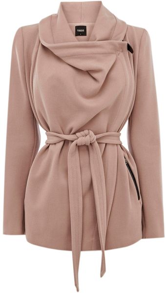 Oasis Biker Drape Coat - Lyst