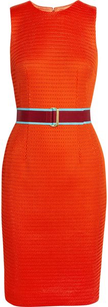 Jonathan Saunders Aude Belted Mesh Dress - Lyst