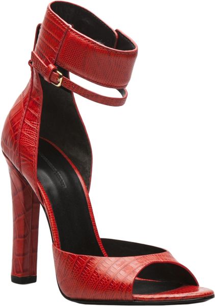 Alexander Wang Aminata Ankle Cuff Sandal in Red - Lyst
