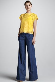Alice + Olivia Eric Denim Wideleg Pants - Lyst