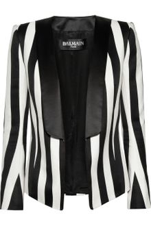 Balmain Striped Satin Blazer - Lyst