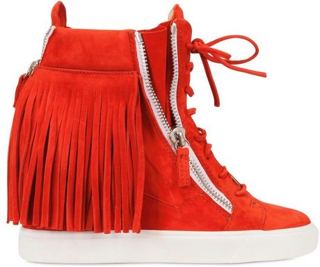 giuseppe zanotti orange sneakers