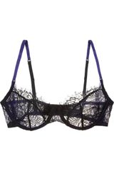 Kiki De Montparnasse Enchante Stretch charmeuse and Chantilly Lace Underwired Bra