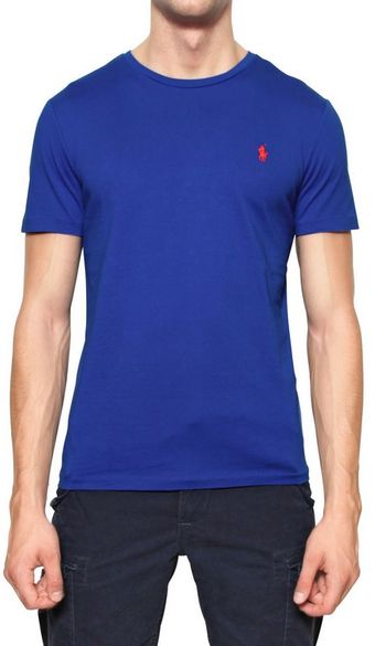 Ralph Lauren Blue Label Cotton Jersey Logo Tshirt - Lyst